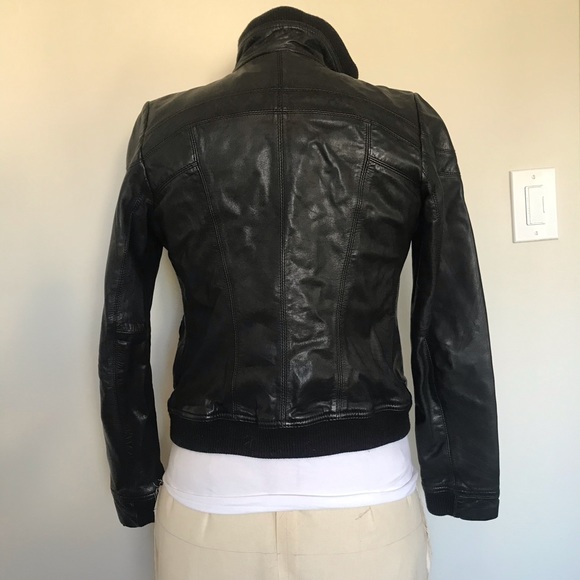 Guess Black genuine leather bomber jacket - Picture 5 of 8